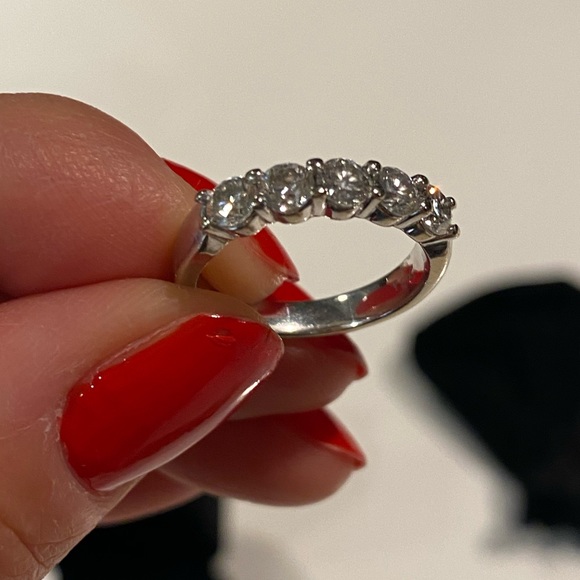 SOLD- Genuine 14k white gold 5 Diamond Band - Picture 7 of 13